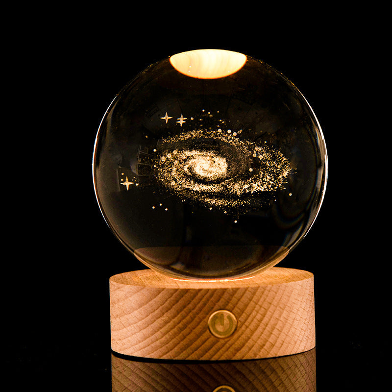 Galaxy Crystal Ball™ – 3D Laser-Carved LED Lamp (Color-Changing Decoration)