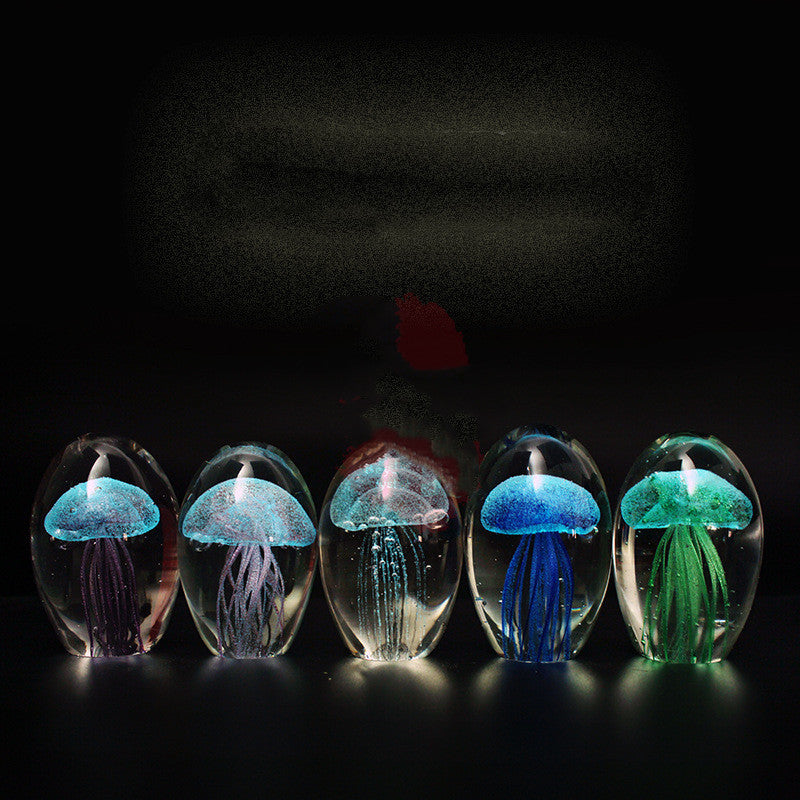 Luminous Glass Crystal Jellyfish Ball Night Light