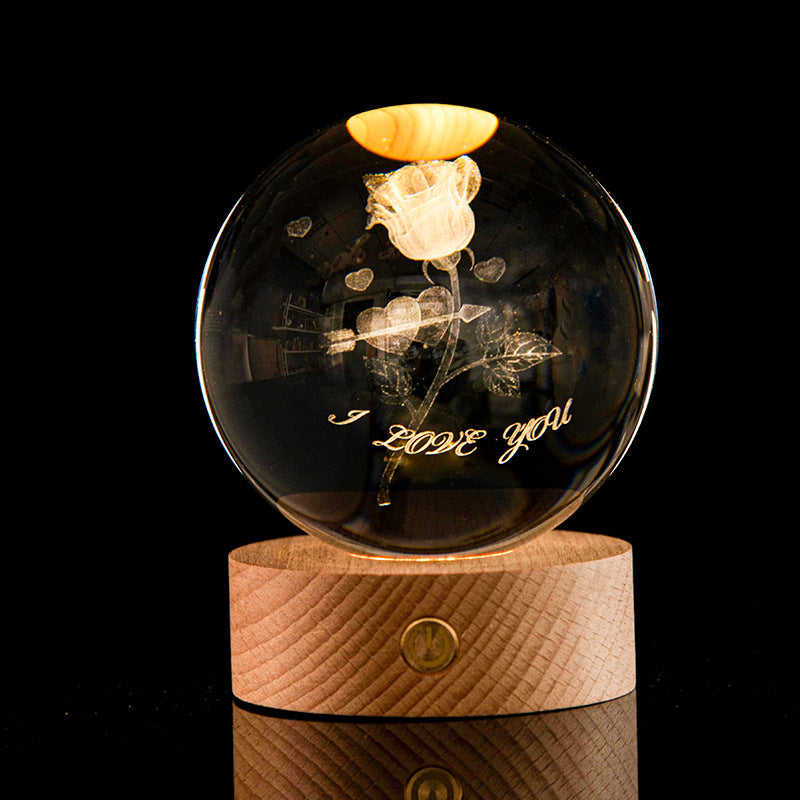 Galaxy Crystal Ball™ – 3D Laser-Carved LED Lamp (Color-Changing Decoration)