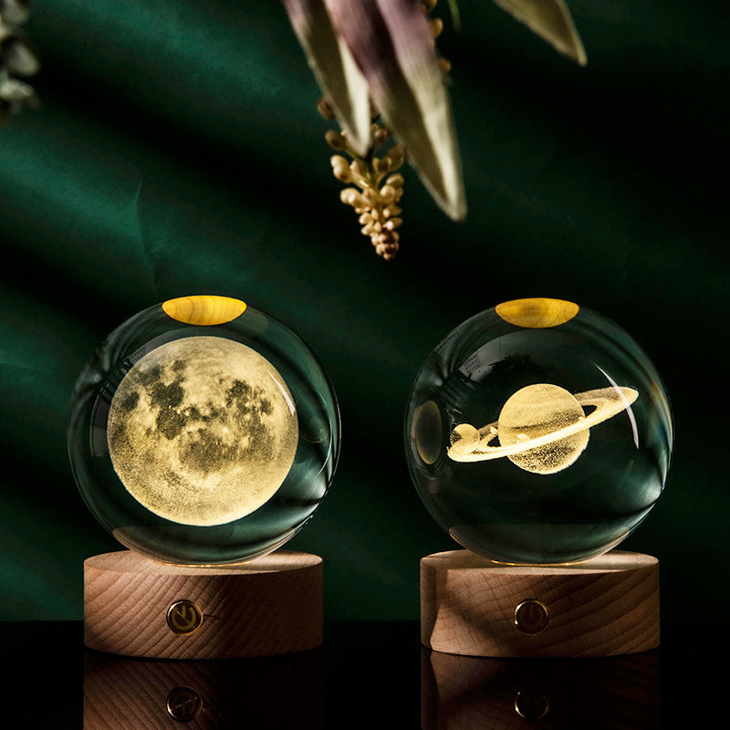 Galaxy Crystal Ball™ – 3D Laser-Carved LED Lamp (Color-Changing Decoration)