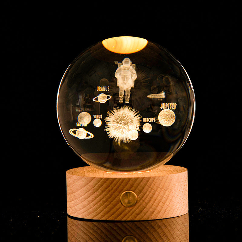 Galaxy Crystal Ball™ – 3D Laser-Carved LED Lamp (Color-Changing Decoration)