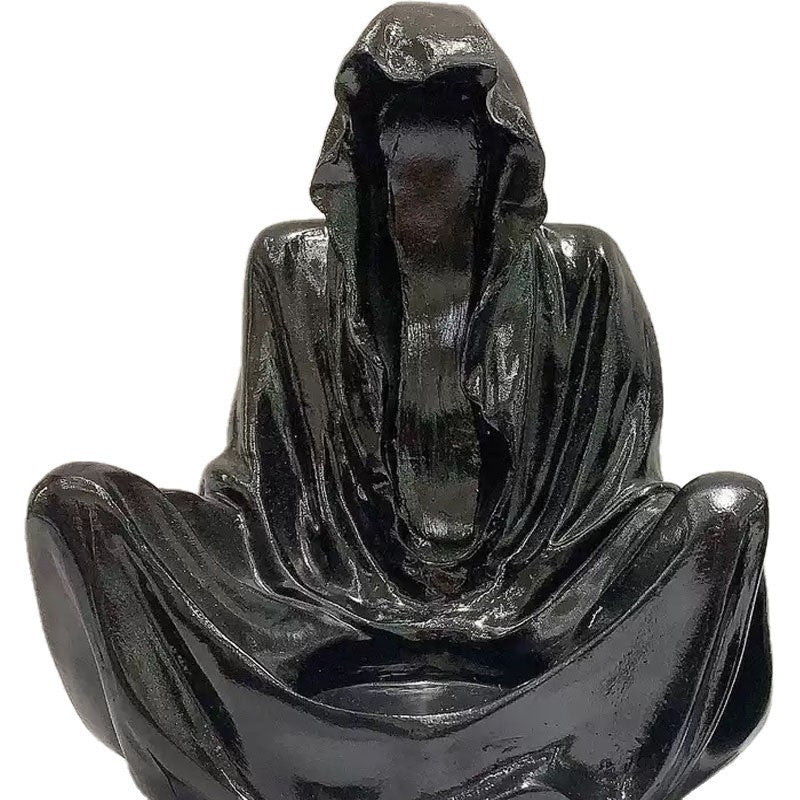 Crystal Ball Gothic Black Robe Death Sculpture