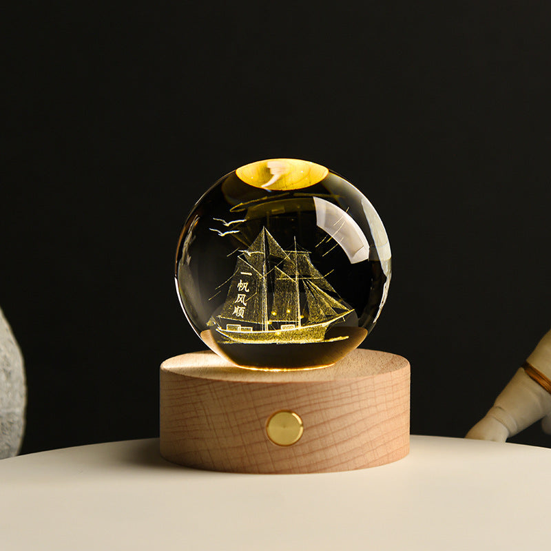 Galaxy Crystal Ball™ – 3D Laser-Carved LED Lamp (Color-Changing Decoration)